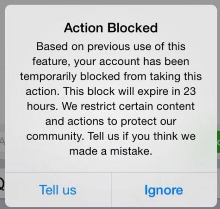 Instagram blocked